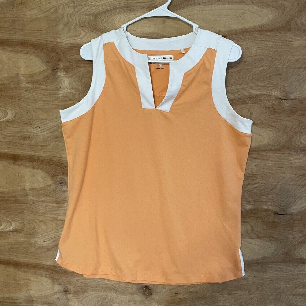 pebble beach womans sz XL Sleeveless tank Top shirt golf tennis pickleball